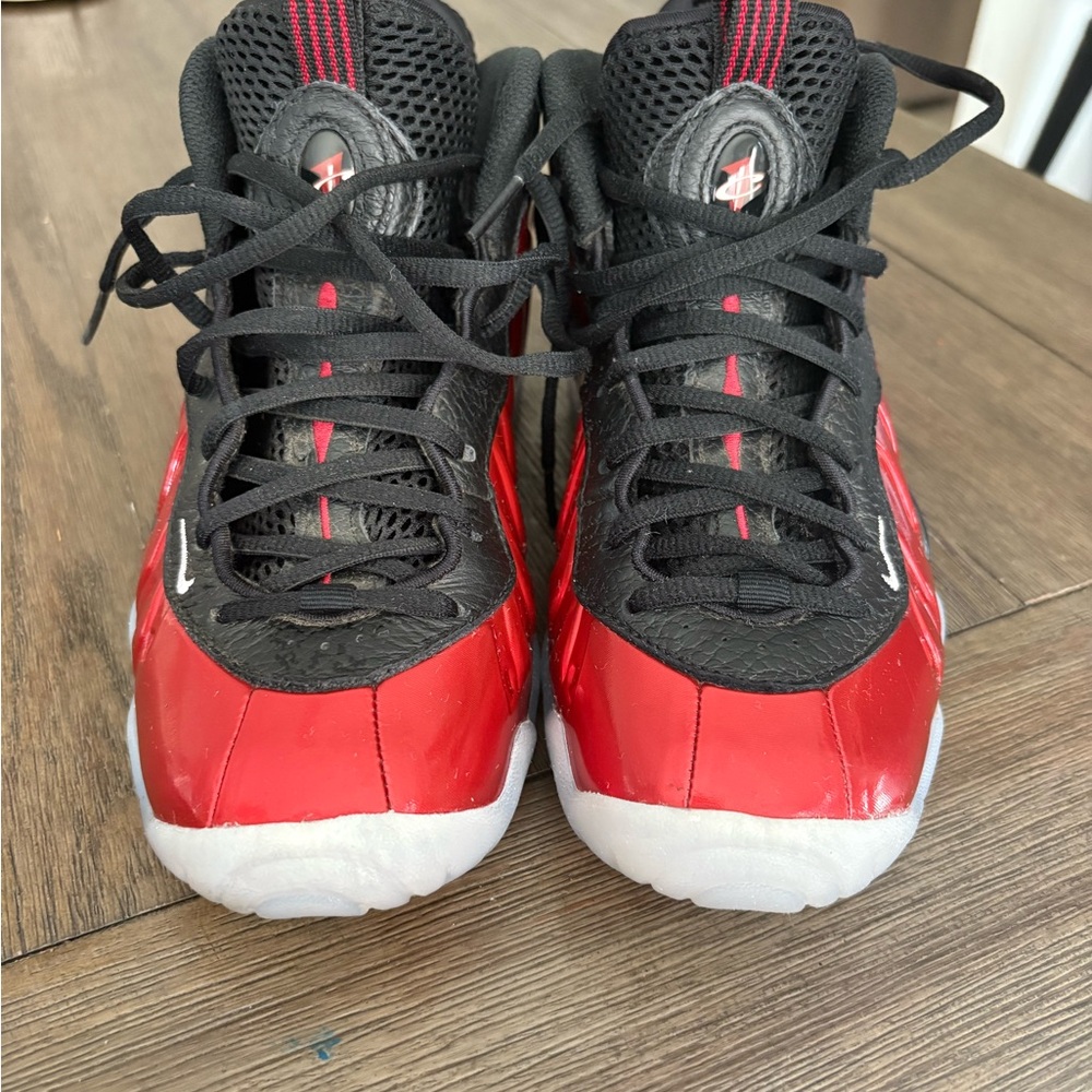 Nike Black and Red High-Top Sneakers foamposite